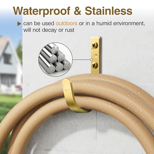 22LB Wall Hooks for Hanging Towel/Coat, Brushed Gold 5 Pack - color: Brushed Gold, size: 5 Pack
