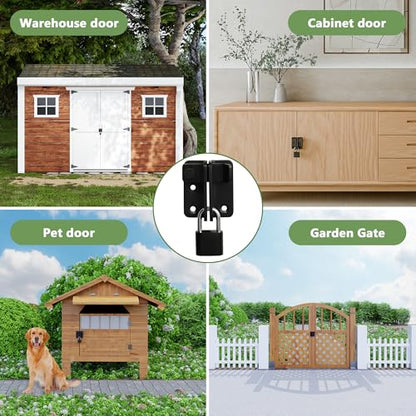 Mooche Flip Latch Gate Latch with Padlock Hole, Black-1Pack 2.48"*2.08" - color: Black, size: 1 pack-Stainless Large size