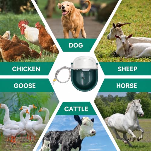 2 Set Automatic Water Bowl, Livestock Waterer for Cattle Dog Goat Sheep | 4L Outdoor Animal Waterer Trough with Float Valve & Drain Hole for Farm, Horse Ranch & Garden (39.37 Inch Pipe)