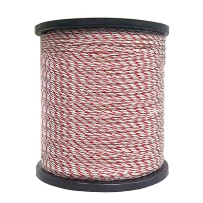 Fence Rope,Upgraded Electric Fence Polywire,6 Stainless Steel Strands for Reliable Conductivity and Rust Resistance UV Resistant,3366 Feet/1026 Meters,Red and White Color - size: 3366Feet