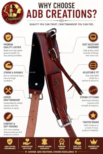 ADB CREATIONS Handmade Tooled Leather Western Horse Girth