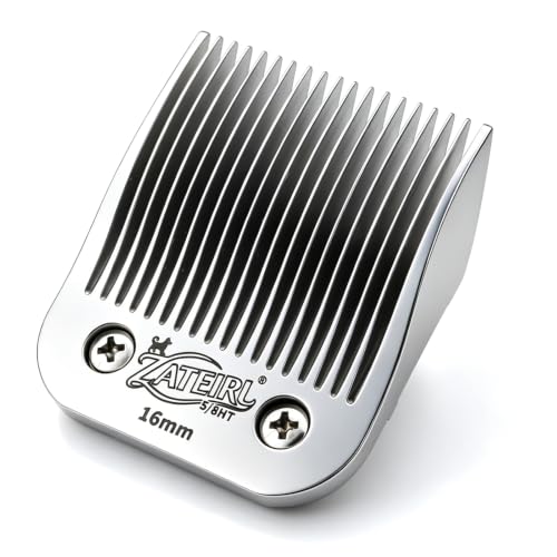 Size 5/8HT Detachable Pet Grooming Clipper Blade with Ceramic Cutter, 16mm 5/8 Inch Cut Length, Silver, Compatible with Andis, Oster A5, Wahl KM10, 1 Pack - color: Silver, size: 5/8HT 16mm