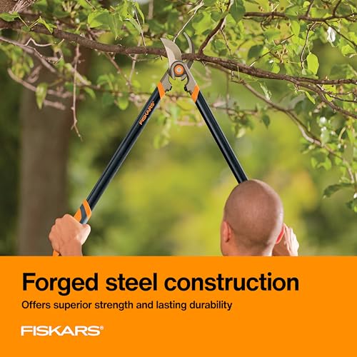 Fiskars 30" Forged Garden Bypass Loppers, 2" Cut Capacity Tree Trimmer | Branch Cutter Tool, Heavy-Duty Steel Blade with Low-Friction Coating, Long Handles for Leverage and Controlled Pruning - style: 30 in
