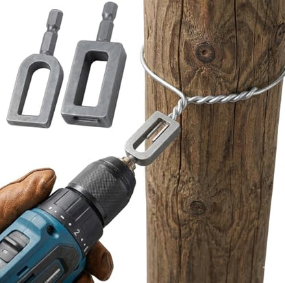 Wire Twister Tool for Drill, Wire Nut Twister Knotter 2pcs Fence Wire Steel Rebar Tying Tool with 6mm Hex Shank, Electric Drill Wire Twister for Fencing Rebar Tying Garage Door Spring Winding (#9+#11)