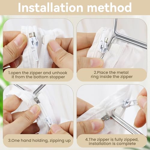 Small Ultra Fine Mesh Strainer Bags, Reusable with Stainless Steel Handle - color: Small