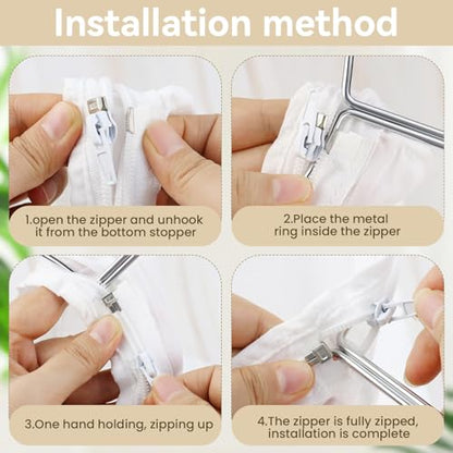 Small Ultra Fine Mesh Strainer Bags, Reusable with Stainless Steel Handle - color: Small