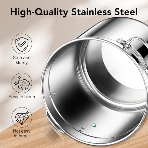 Newget 38lb Airtight Stainless Steel Dog Food Storage Container with Scoop - size: 38 lb