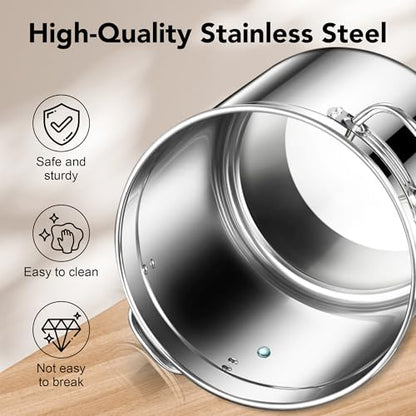 Newget 38lb Airtight Stainless Steel Dog Food Storage Container with Scoop - size: 38 lb