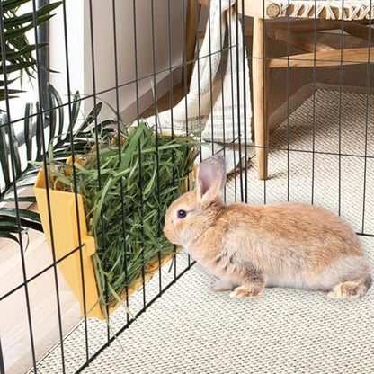 Hypeety Rabbit Hay Feeder Automatic Hay Rack for Guinea Pigs, Yellow - color: Yellow, size: 1pc