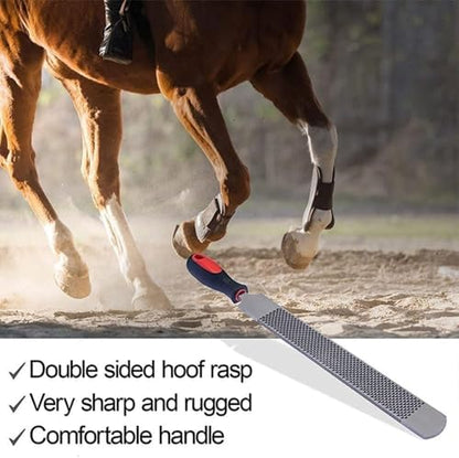 T12 Carbon Steel Horse Hoof Rasp - 8", 14" Professional Farrier Tool with Non-Slip Rubber Handle for Horse/Goat/Cow/Donkey/Animal Hooves (8 inch) - color: 8 inch