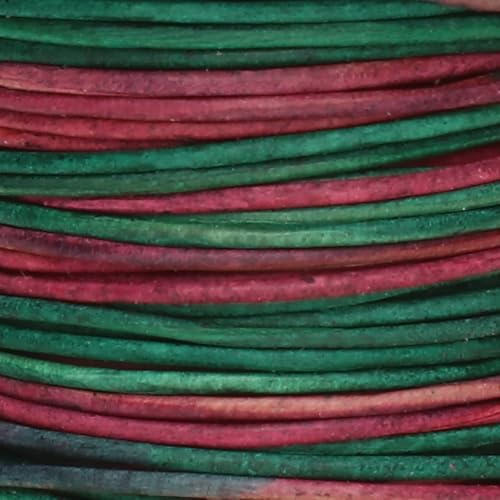 The Beadsmith Leather Cord – Gypsy Dyed Sunset – 1mm Spool – 25 Yards/22.86 Meters – Indian Leather Thong Ideal for Braiding, Beading, Necklaces, Fine Lacing, Hair Accessories & DIY Jewelry Making - size: 1mm, style: Gypsy Dyed Sunset – 25 Yards