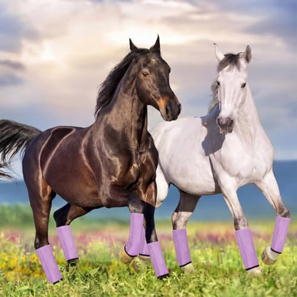Jexine 8 Pcs Mesh Fly Boots for Horse - color: Light Purple