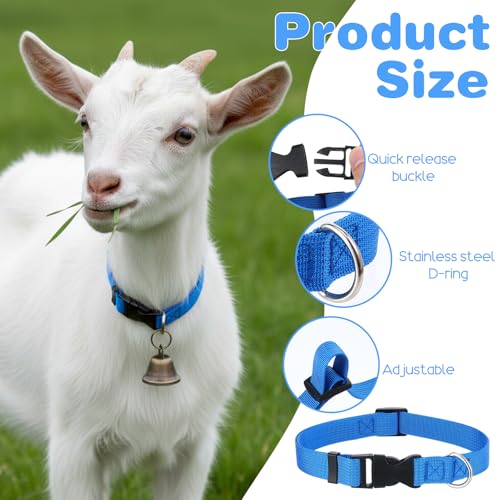4 Pack Sheep Grazing Copper Bells & Adjustable Nylon Collar Set