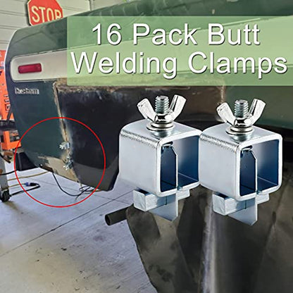 Toolly Butt Welding Clamps - Small Welding Clamps Auto Body Panel Clamps for Edge to Edge Welding, Pack of 16 (1 inch x 1 inch x 2.1inch)