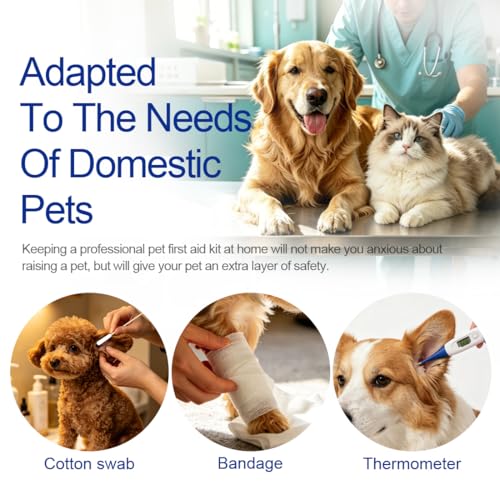 Pet Medic First Aid Kit,Hiking A Must-Have for Pet Owners | Vet-approved essential emergency kit for dogs and cats, perfect for pet homes, travel emergency supplies.