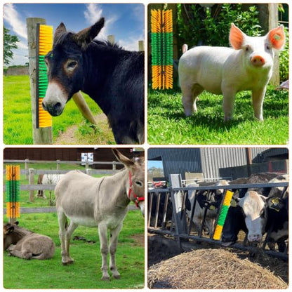 Livestock Scratch Brush Animal Back Scratching Brush for Cow - color: Yellow-Green, size: 2pcs