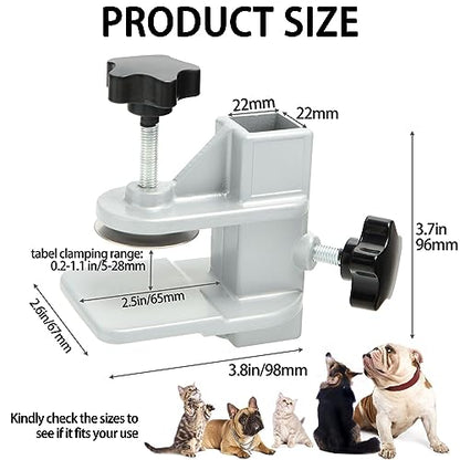 2Pack Pet Grooming Table Arms Clamp Metal, Heavy Duty Aluminium Alloy Dog Cat Hair Cut Holder Accessories Fixture Fixation (Inner Dia 22 * 22mm) - size: 0.2~1.1 In (2Pack)