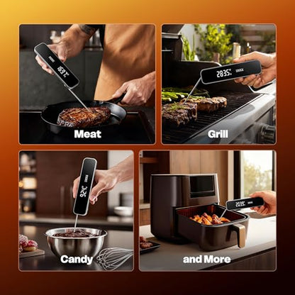 0.3 Sec Instant Read Meat Thermometer Digital for Grilling, Grey
