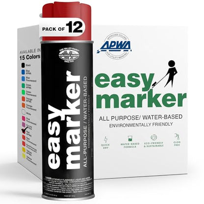 Fox Valley Easy Marker Inverted Spray Paint 16oz Pack of 12, Red