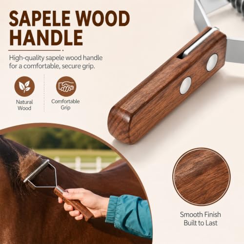 Abbylike 2-sided Livestock Shedding Comb, Grooming Dematting Brush - style: 2-sided
