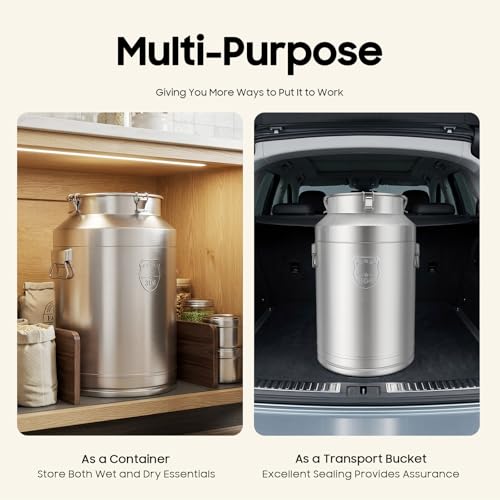 Stainless Steel Milk Barrel, 20 Gallon Milk Can Bucket - size: 20Gal