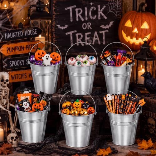 Sadnyy 12 Pack 6.4 X 3.54 X 7 inch Silver Metal Buckets - color: Silver, size: 6.4 x 3.54 x 7 in