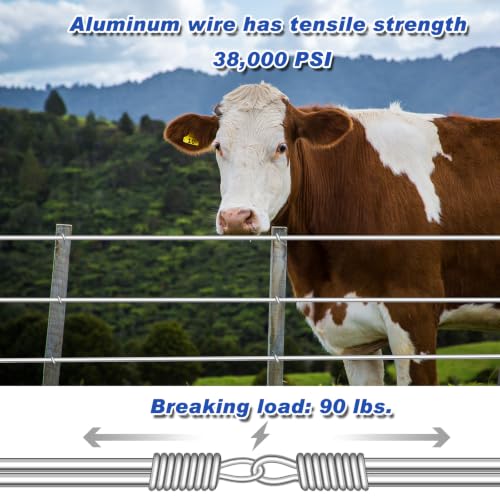 Gisafai 4000 ft 14 Gauge Aluminum Wire for Electric Fencing - size: 4000 ft 14 Gauge