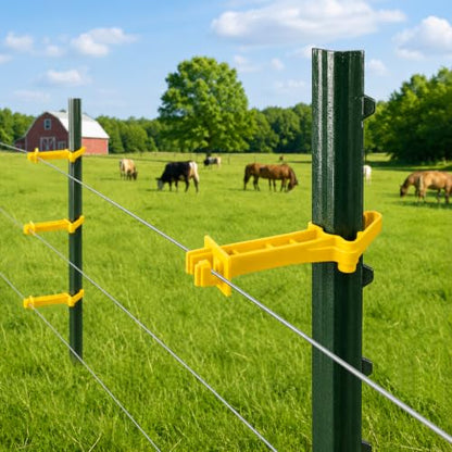 120 Pcs T Post Electric Insulators, 5" Electric Fence Extender Insulator - color: 120 Yellow