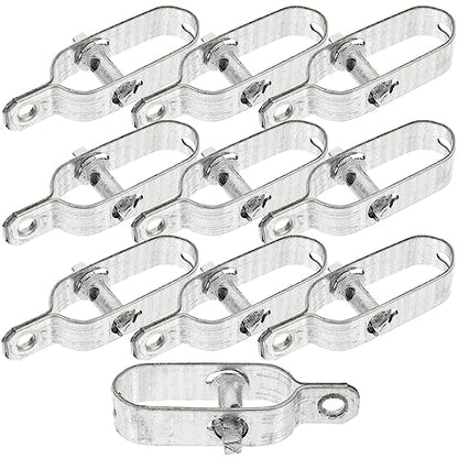 Yardwe Wire Tensioner, 10Pcs Heavy Duty Galvanized Iron Rope Tighteners for Garden Electric Fence and Farm Use, 3 93 X 1 06 X 0 78 Inch, Silver