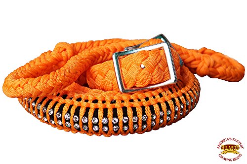 HILASON Braided Poly Barrel Reins 1" X 8Ft Flat Grip Knots - style: DLPA123