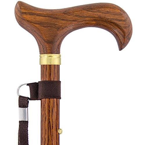 Royal RC Canes Walking Sticks for Men and Women - Stylish Designer Fashionable Adjustable Derby Canes - Lightweight Aluminum Cool Walking Sticks with HD Patterns - color: Brown Wood