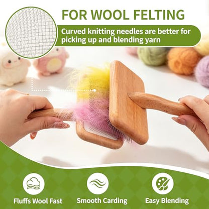 3 Pcs Wool Carders, Hand Card Brushes for Wool Needle Felting Craft Tools