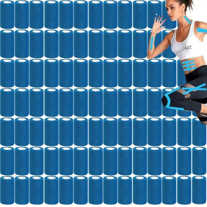 54 Pack Blue Self Adhesive Bandage Wrap Bulk 4 Inch x 5 Yards Cohesive Bandage,Vet Wrap Breathable Elastic Self-Adherent Tape for Stretch Athletic Sports Wrist Ankle Dogs Pet Vet Wrap - color: Blue