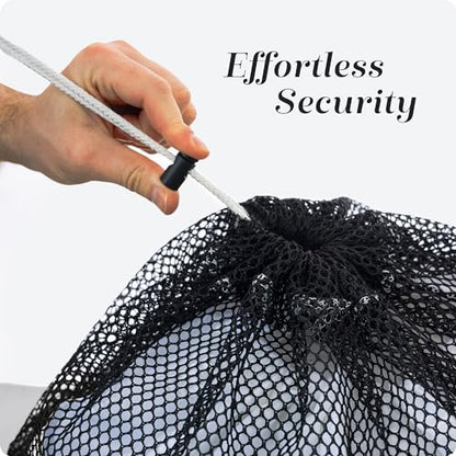 Handy Laundry Mesh XL Laundry Bag 24"x36", Heavy Duty Drawstring, Black - color: Black