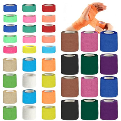 BIRDDIE 39 Packs 1"/2"/3" Colorful Self Adherent Bandage Wrap - color: Colorful Bandage-39