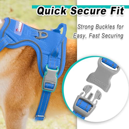 BARKBAY Dog Harness for Small Sized Dog No Pull Mesh 2 Clips Dog Vest - color: Blue-Mesh, size: X-Small