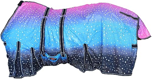 76" Horse Mesh Lightweight Breathable Summer Spring Sheet Bellyband 73437 - color: Galaxy, size: 76 inches