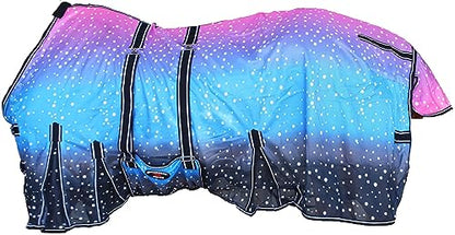 68" Horse Mesh Lightweight Breathable Summer Spring Sheet Bellyband 73437 - color: Galaxy, size: 68 inches