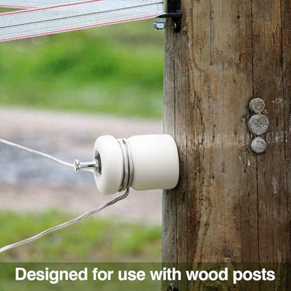 Pangda 25 Pack Porcelain Electric Fence Insulators, Lag Screw with Nails