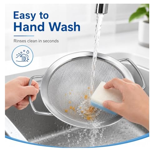 Juice Strainer for Nama J2 Cold Press Juicer, Fine Mesh Pulp Strainer After Juicing, 304 Stainless Steel Secondary Filter with Dual Handles, Easy Clean Juice Sieve for Cups and Pitchers