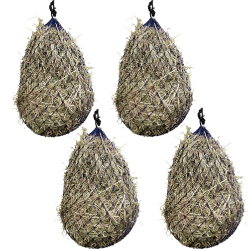 Country Pride Slow Feed Hay Net, 2-Inch Openings to Slow Hay Consumption, Durable Nylon Knit, Holds 3-4 Flakes, Fits Hay Hoop Feeder, Stall and Trailer Use, Promotes Healthy Grazing (Navy Blue) - color: Navy Blue