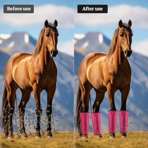 Mesh Horse Fly Boots, Pink, Set of 4 - color: Pink