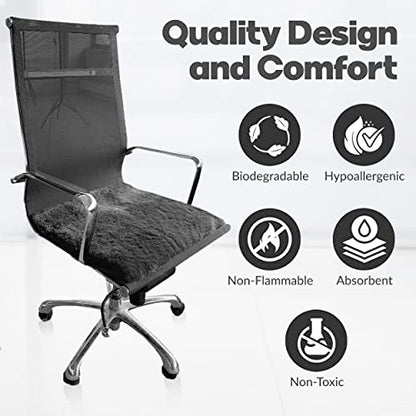 Natural Medical Sheepskin Pad, Non-Slip Back, Charcoal, 17 x 17 in, 1 Pack - color: Charcoal Grey, size: 17x17 Inch (Pack of 1)