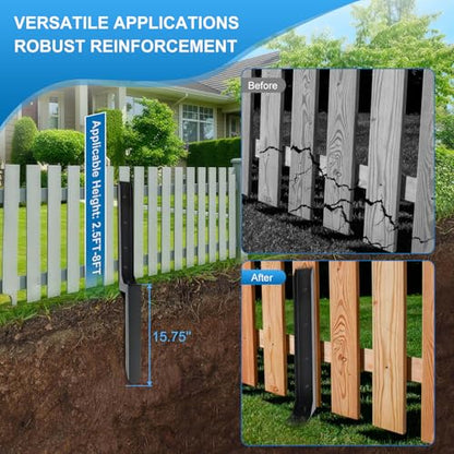 Fence Post Repair Kit, Fences Post Anchor Ground Stakes Heavy Duty, for Repair Tilted and Broken Wood Support, Hardware Included 4 Pack