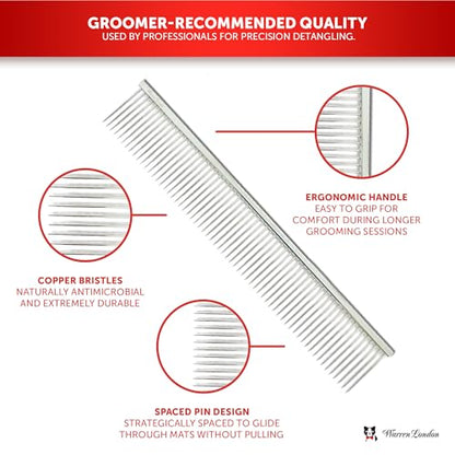 Warren London Cat DeMatter Pro Max 9-Inch Copper Grooming Comb - style: Cat Dematting Pro Max