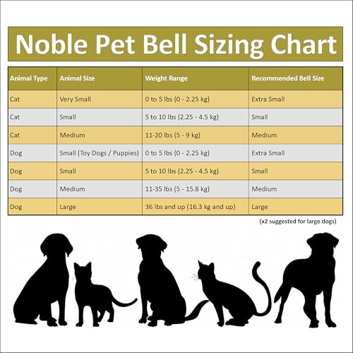 Noble Bells Handmade Cat or Dog Collar Bell, Large | Pair of Bells, Extra Loud, Premium Brass and Nickel Silver, Made in USA - size: Large