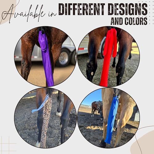 Ranch Hand Premium Lycra Tail Bag – Horse Tail Bag Made from Durable Stretchable Lycra – Gentle on Hair and Free from Damage – Horse Tail Protection Bag for Grooming – 24 Inches - Purple - color: Purple
