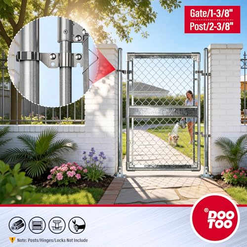 Stainless Steel 1-3/8" x 2-3/8" Chain Link Gate Latch （Fit 1-3/8" Gate Frame）, Heavy Duty Chain Link Fence Gate Fork Latch with Hole for Padlock 1Pack - color: 1-3/8"x2-3/8"