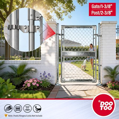 Stainless Steel 1-3/8" x 2-3/8" Chain Link Gate Latch （Fit 1-3/8" Gate Frame）, Heavy Duty Chain Link Fence Gate Fork Latch with Hole for Padlock 1Pack - color: 1-3/8"x2-3/8"