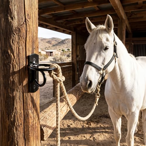 Cididu 10 Pack Bucket Hooks for Horses, Heavy Duty Water Bucket Hangers with Screws, Wall Mount Feed Bucket Holder for Horse Stalls Livestock Barn Farmhouse Stable Supplies, Curved Design
